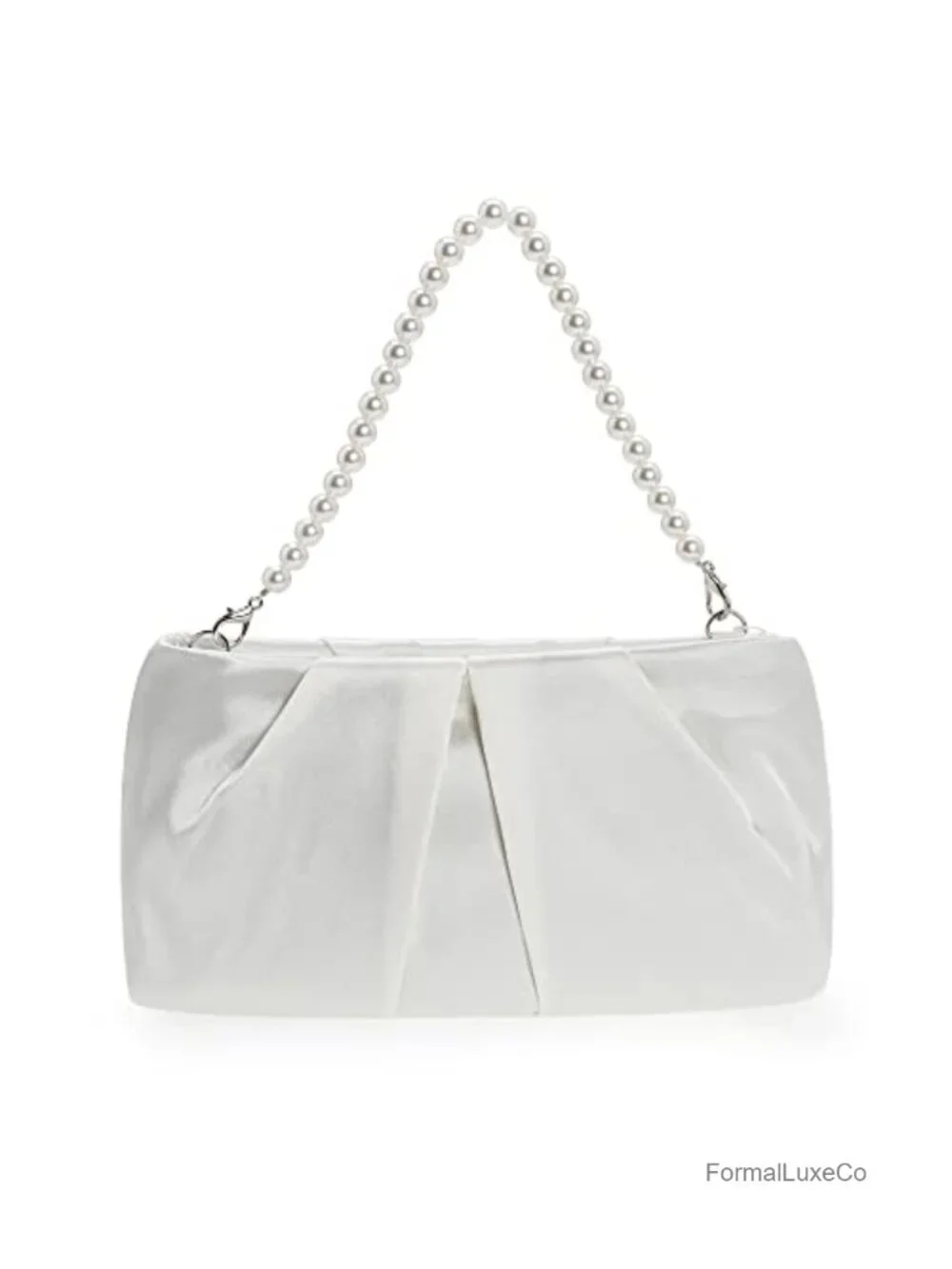 Elegant Pleated Satin Evening Clutch Bag for Weddings
